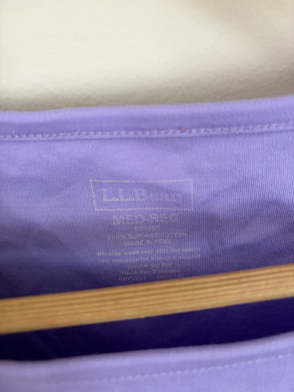 L.L. Bean Lavender 3/4 Sleeve Top - Picture 2 of 3